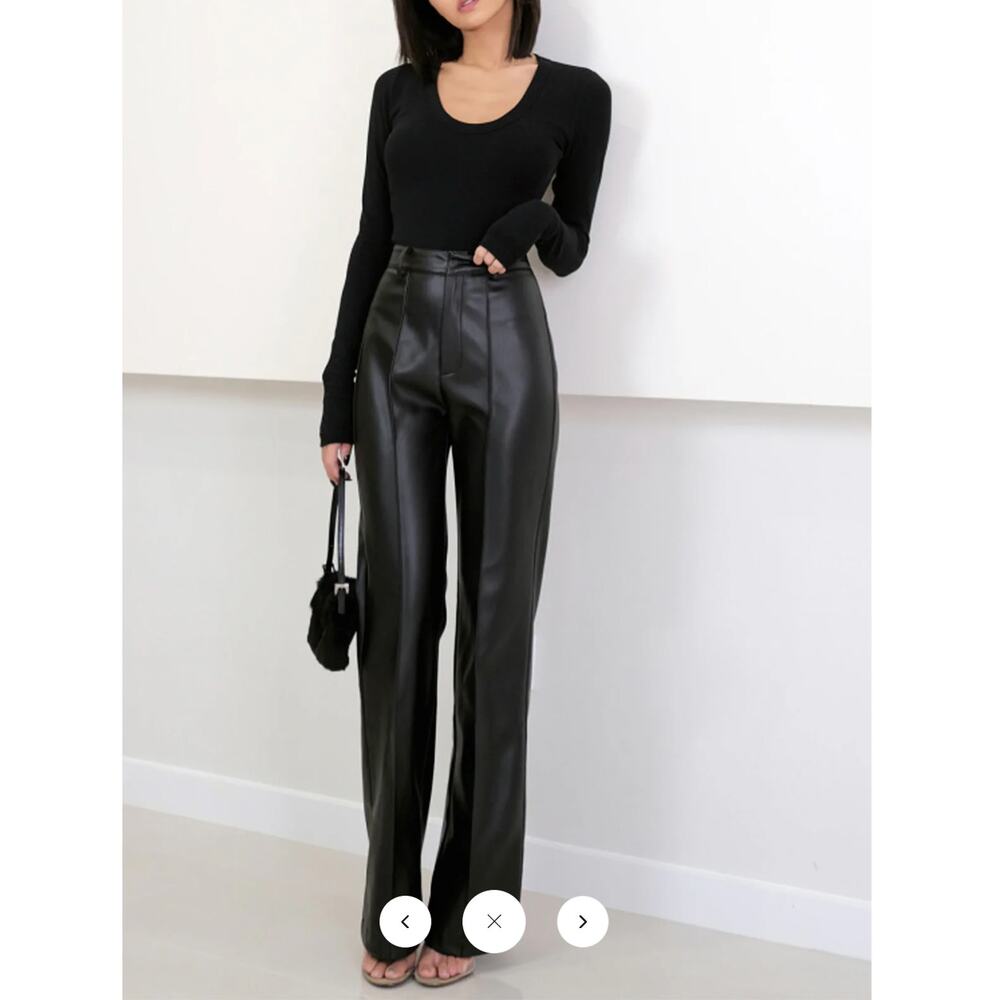 Commense High Waist Faux Leather Pants Sz S
